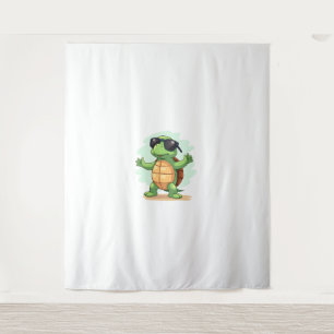 Dabbing Sea Turtle Animal Lover Rettete die Schild Wandteppich