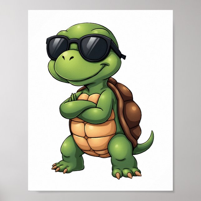 Dabbing Sea Turtle Animal Lover Save The Turtles ( Poster (Vorne)