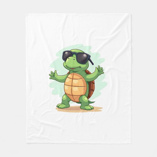 Dabbing Sea Turtle Animal Lover Save The Turtles T Fleecedecke (Vorderseite)