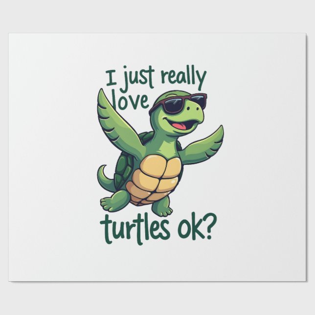 Dabbing Sea Turtle I Just Really Love Turtles Ok_  Geschenkpapier (Flach)
