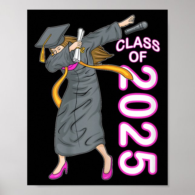 Dabbing Senior CL of 2025 Uni-Abschluß Gift Poster (Vorne)