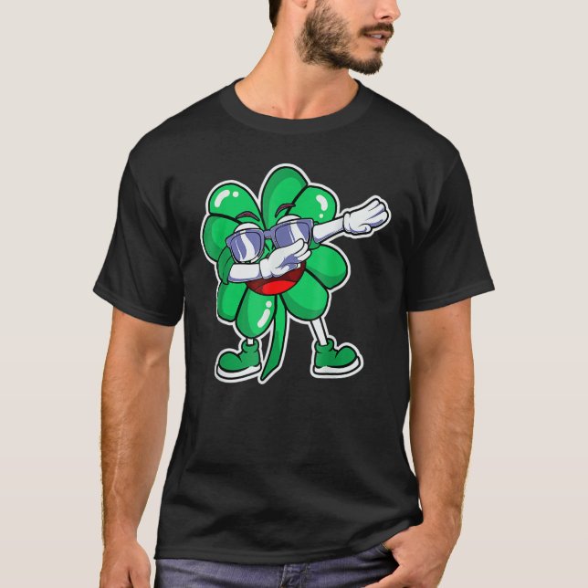 Dabbing Shamrock C Sunglasses Love St Patricks Day T-Shirt (Vorderseite)