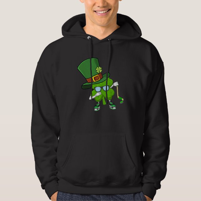 Dabbing Shamrock HOCKEY St Patricks Day Men Women  Hoodie (Vorderseite)