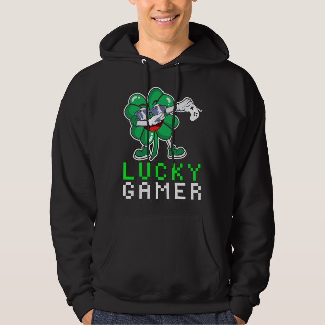 Dabbing Shamrock St Paddy's Day Video Gaming Quote Hoodie (Vorderseite)