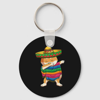 Dabbing Shiba Inu Poncho Sombrero Cinco De Mayo Schlüsselanhänger