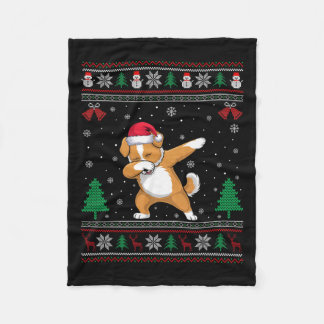 Dabbing Shichon Dog Weihnachtsmannmütze Boys Girls Fleecedecke