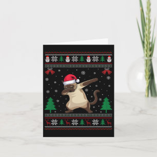 Dabbing Siamese Cat Weihnachtsmannmütze Boys Girls Karte