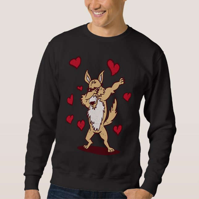 Dabbing Siberian Husky Heart Valentine's Day Dab D Sweatshirt (Vorderseite)