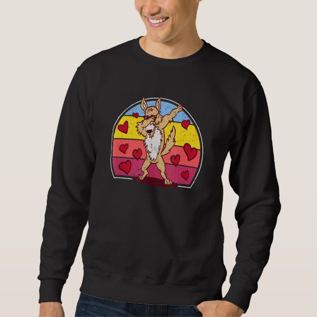 Dabbing Siberian Husky Heart Valentine's Day Dab D Sweatshirt (Vorderseite)