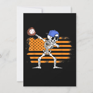 Dabbing Skeleton Baseball Funny Halloween Einladung