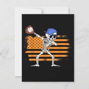 Dabbing Skeleton Baseball Funny Halloween Einladung