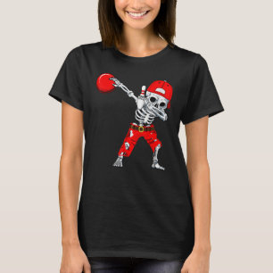 Dabbing Skeleton Bowling Skull Halloween Kostüm T-Shirt