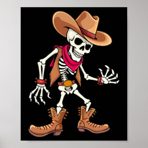 Dabbing Skeleton Cowboy Halloween Kostüm Kinder Ju Poster
