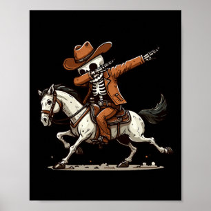 Dabbing Skeleton Cowboy Halloween Kostüm Kinder Ju Poster