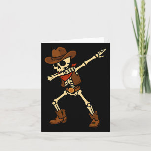 Dabbing Skeleton Cowboy Halloween Kostümjunge Männ Karte