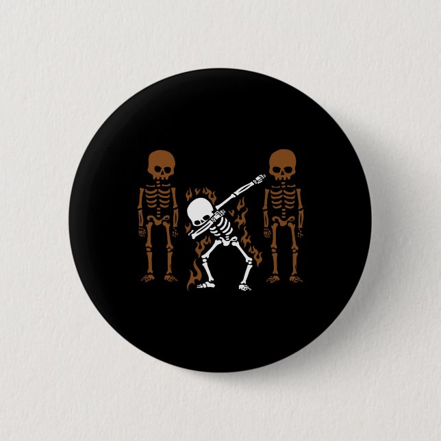 Dabbing Skeleton Dab Dance Halloween-Geschenk Button (Vorderseite)