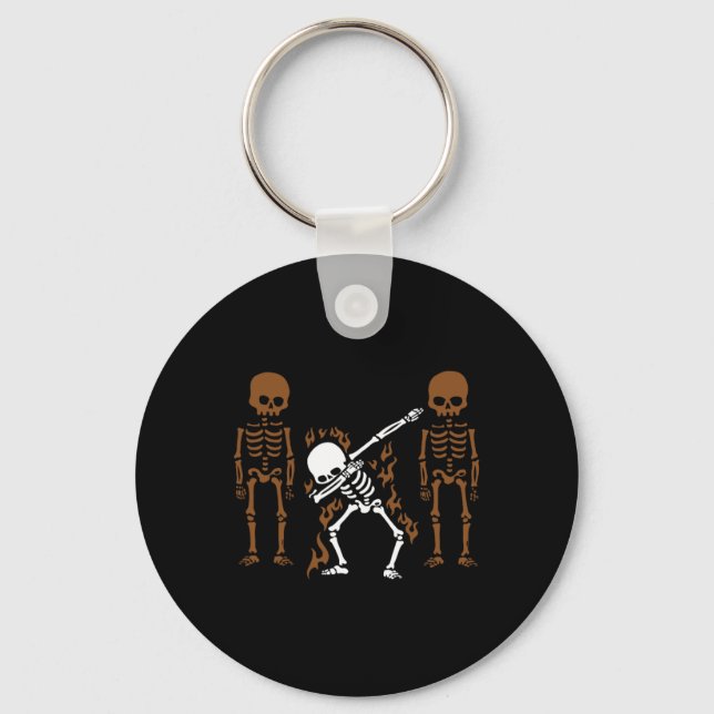 Dabbing Skeleton Dab Dance Halloween-Geschenk Schlüsselanhänger (Vorderseite)