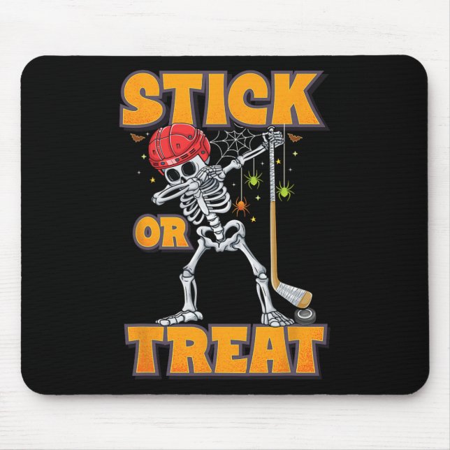 Dabbing Skeleton Eishockey Spieler Halloween Costu Mousepad (Vorne)