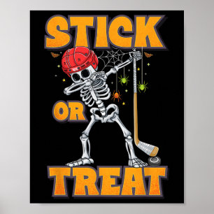 Dabbing Skeleton Eishockey Spieler Halloween Costu Poster