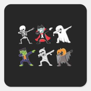 Dabbing Skeleton Halloween, Halloween, Dab Jungs Quadratischer Aufkleber