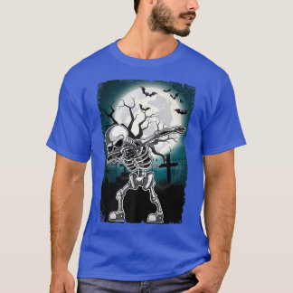 Dabbing Skeleton Halloween Kids Boys Cool T-Shirt