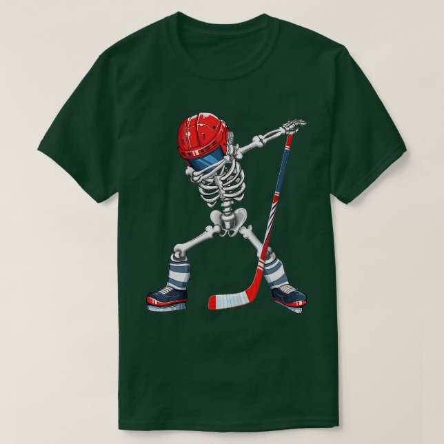 Dabbing Skeleton Hockey Halloween Costume Gift Kid T-Shirt (Design vorne)