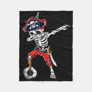 Dabbing Skeleton Pirate and Soccer Ll Halloween Co Fleecedecke