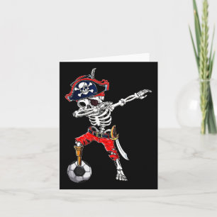 Dabbing Skeleton Pirate and Soccer Ll Halloween Co Karte