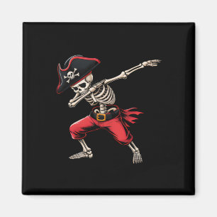 Dabbing Skeleton Pirate Boys Kids Funny Halloween Magnet