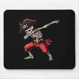 Dabbing Skeleton Pirate Boys Kids Funny Halloween Mousepad