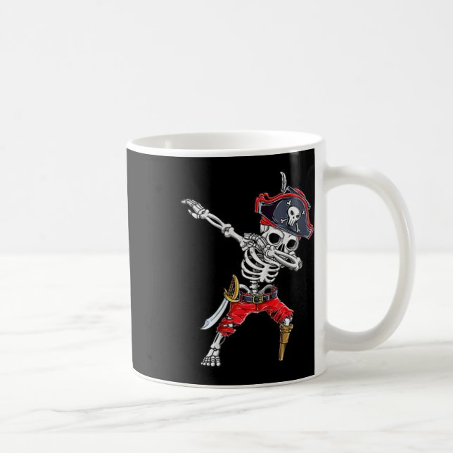 Dabbing Skeleton Pirate Funny Halloween Kinder Jol Kaffeetasse (Rechts)