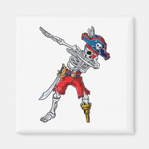 Dabbing Skeleton Pirate Halloween Kids Boys Men Gi Magnet