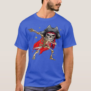 Dabbing Skeleton Pirate Halloween Kids Piratenflag T-Shirt