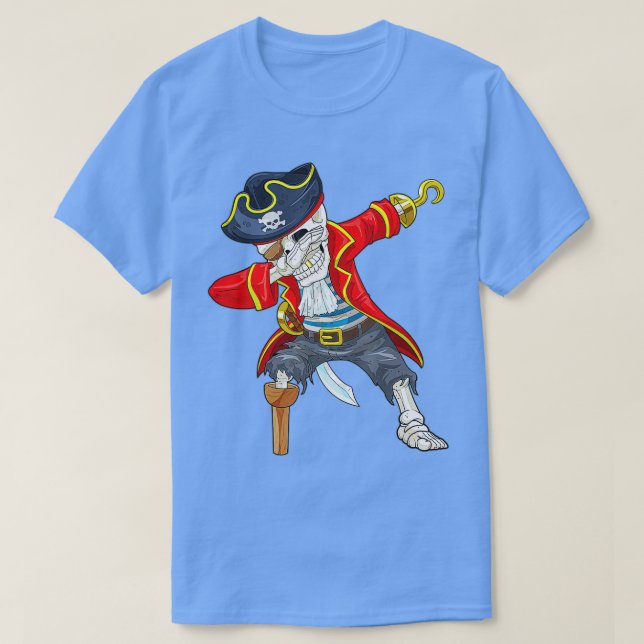 Dabbing Skeleton Pirate Halloween Kostüm Jolly Ro T-Shirt (Design vorne)