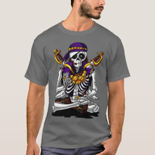 Dabbing Skeleton Pirate Halloween Kostüm Jolly Ro T-Shirt
