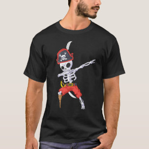 Dabbing Skeleton Pirate Piratenflagge T-Shirt