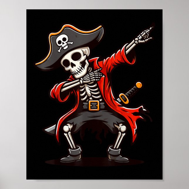 Dabbing Skeleton Pirate Poster (Vorne)