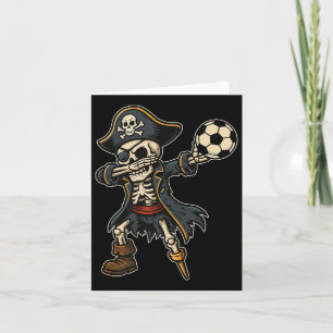 Dabbing Skeleton Pirate Soccer Halloween Pirate Da Karte