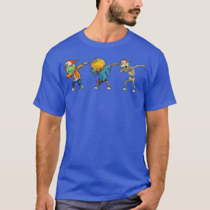 Dabbing Skeleton Pumpkin Design Geschenk Funny Hal T-Shirt