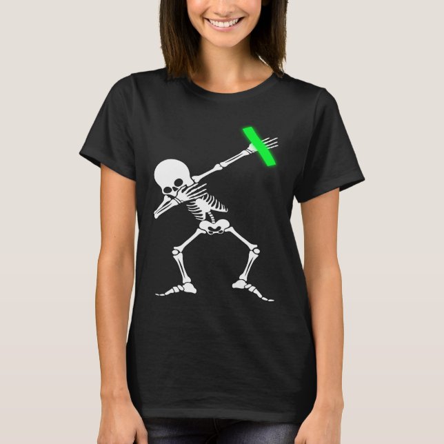Dabbing Skeleton Rave Dance Party Music T-Shirt (Vorderseite)
