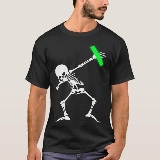 Dabbing Skeleton Rave Dance Party Music T-Shirt (Vorderseite)
