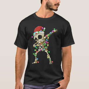 Dabbing Skeleton Weihnachtsbaum Lichter Weihnachte T-Shirt