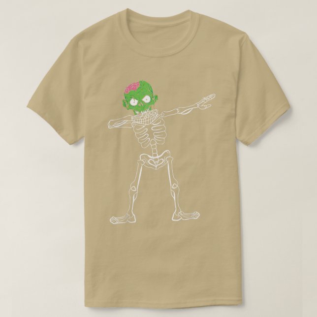 Dabbing Skeleton Zombie Happy Halloween Kostüme W T-Shirt (Design vorne)