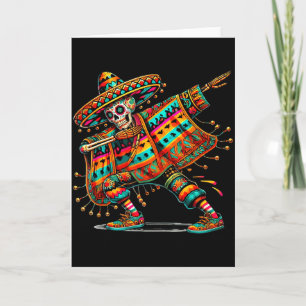 Dabbing-Skelett Cinco De Mayo-Party Sombreros Po Karte