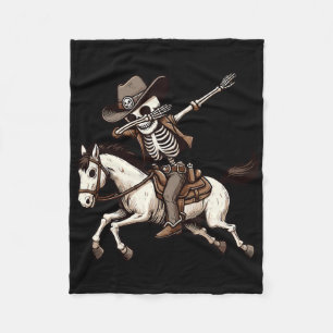 Dabbing-Skelett-Cowboy-Halloween-Kinderkostüm Jung Fleecedecke