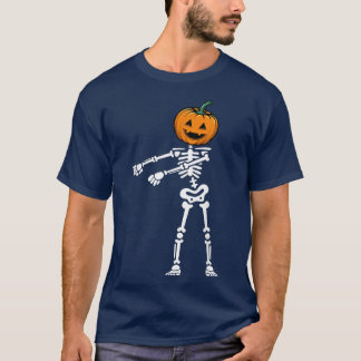 Dabbing Skelett Floss Dance Pumpkin Face Funny Ha T-Shirt