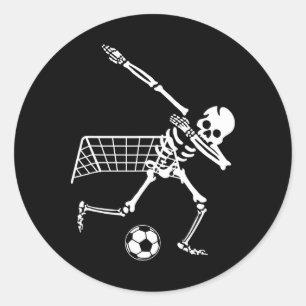 Dabbing-Skelett-Fußball-Humor Lustiges Halloween-G Runder Aufkleber