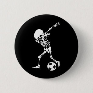 Dabbing-Skelett-Fußball-Shirt - Lustiges Halloween Button