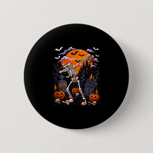 Dabbing-Skelett-Halloween-Kostüm-Fußballspieler Button