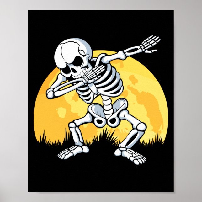 Dabbing Skelett Kostüm Dab Dance Männer Kinder Jun Poster (Vorne)